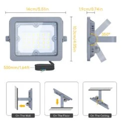 Aigostar Focos LED Exterior 20W 4000K 1800LM IP65, 2 Piezas -Jardín Series Tienda 17cc573bf1f7354c