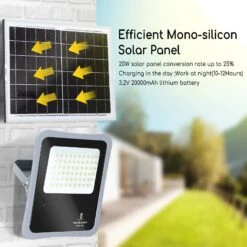 Aigostar Foco Proyector LED Solar Con Mando A Distancia, 200W, 6500K IP65 -Jardín Series Tienda 1ac67df028c8336f