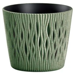 Prosperplast Macetero Verde,con Depósito SANDY ROUND 22,5x22,5x19,2cm5 L
