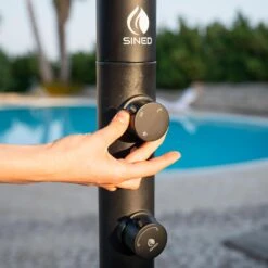 Ducha Exterior De Agua Caliente Y Fría DOCCIA LUNA NERA Sined -Jardín Series Tienda 20e514fa0b927389