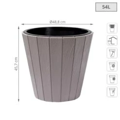 Prosperplast Maceta WOO54L 488x488x457 Mocca -Jardín Series Tienda 26b54f4e7271794a