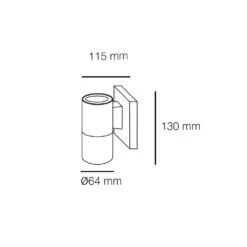 Aplique De Pared Exterior Chill Negro Cilíndrico 1xGU10 IP44 Wonderlamp -Jardín Series Tienda 2de1079c84e4c7db