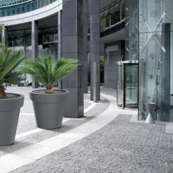 Prosperplast Maceta LEXO ROUND 212L 800x800x740 Gris Piedra -Jardín Series Tienda 302e4ee50141742e