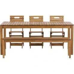 Mesa De Jardín Madera Denia 150x90x75 Cm -Jardín Series Tienda 3663602723127 27c bi
