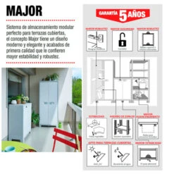 Armario Major 182x80x44 Cm -Jardín Series Tienda 3663602991649 25c BI