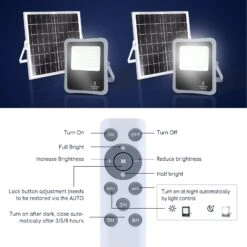 Aigostar Foco Proyector LED Solar Con Mando A Distancia, 200W, 6500K IP65 -Jardín Series Tienda 3b1c3bcc36e1cba8
