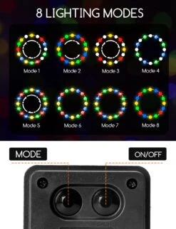 Aigostar Guirnaldas Luces Exterior Solar, 12m De RGB, 8 Modos, IP65 -Jardín Series Tienda 4b3a894c28f958ca