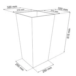 WellHome Pack 2 Macetas Altas Urbi Square Multi 49 L Y 26,6 L -Jardín Series Tienda 4b5876727c6abb26