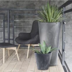 Prosperplast Maceta TUBUS BETON EFFECT 28,5L 400x400x373 Antracita -Jardín Series Tienda 4b610d522d52e2ec