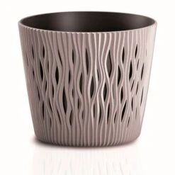 WellHome Set 3 Macetas Redondas Plástico Sandy Round Mocca - 12x12x11,1cm -Jardín Series Tienda 4e316abf0b70e192