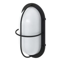 Aplique Exterior Oval Negro Pinusa