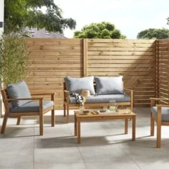 Panel Ocultación Madera Skimia V2 Marrón 180x60 Cm -Jardín Series Tienda 5059340668918 21c BI