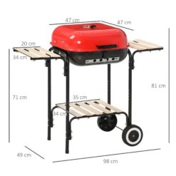 Barbacoa De Carbón Outsunny 846-043 -Jardín Series Tienda 5cf672ef759b84d2