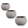 WellHome Pack 3 Macetas Con Deposito Beton Bowl Cemento -Jardín Series Tienda 62cd256d5c8f757d