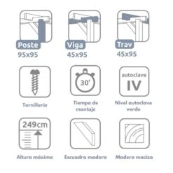 Pérgola Maciza Adosada - OVIEDO AD. 420x300cm -Jardín Series Tienda 636ba51dd44a62.27149185
