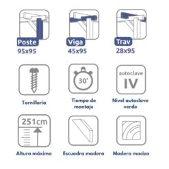 Pérgola Maciza - MURCIA 420x420cm -Jardín Series Tienda 636ba51fb6f3b1.21810152