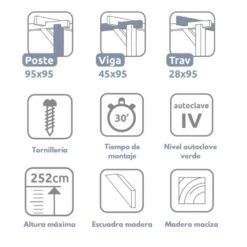 Pérgola Maciza Adosada - HUESCA AD. 510x300cm -Jardín Series Tienda 636bb2f25e1939.18613123