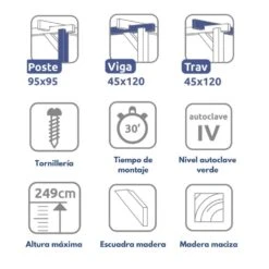 Pérgola Maciza - CAMBADOS 420x300cm -Jardín Series Tienda 636bb2f688dd43.51317408
