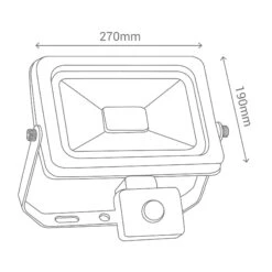 Pack 2X Focos Proyector LED 30W Con Detector De Movimiento PIR Negro IP44 -Jardín Series Tienda 638543b7bd77a0.77444336