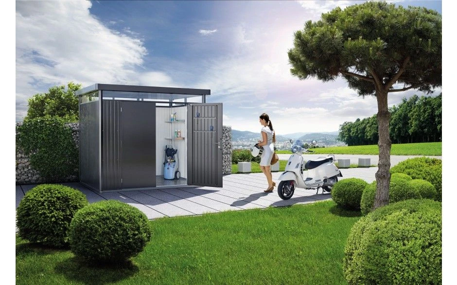 CASETA METALICA BIOHORT JARDIN HIGHLINE H4 COLOR GRIS OSCURO 5 CASETA METALICA BIOHORT JARDIN HIGHLINE H4 COLOR GRIS OSCURO - Imagen 3