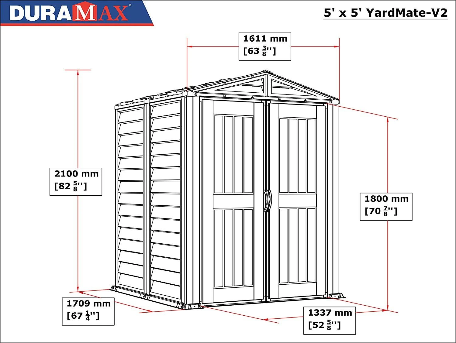 CASETA COBERTIZO PVC JARDIN YARDMATE 5x5 DURAMAX 4 CASETA COBERTIZO PVC JARDIN YARDMATE 5x5 DURAMAX - Imagen 2