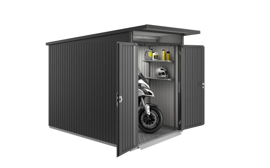 CASETA METALICA BIOHORT JARDIN AVANTGARDE A2 DOBLE PUERTA COLOR PLATA 6 CASETA METALICA BIOHORT JARDIN AVANTGARDE A2 DOBLE PUERTA COLOR PLATA - Imagen 4