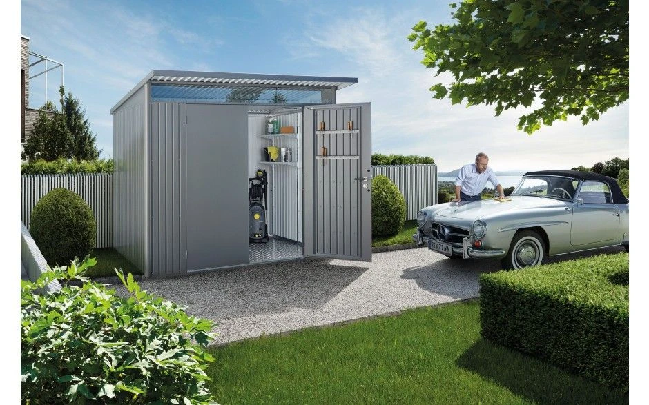 CASETA METALICA BIOHORT JARDIN AVANTGARDE A2 DOBLE PUERTA COLOR PLATA 8 CASETA METALICA BIOHORT JARDIN AVANTGARDE A2 DOBLE PUERTA COLOR PLATA - Imagen 6