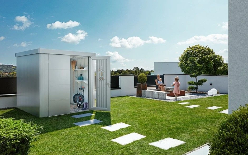 CASETA METALICA BIOHORT JARDIN NEO 3C COLOR GRIS CUARZO 5 CASETA METALICA BIOHORT JARDIN NEO 3C COLOR GRIS CUARZO - Imagen 3