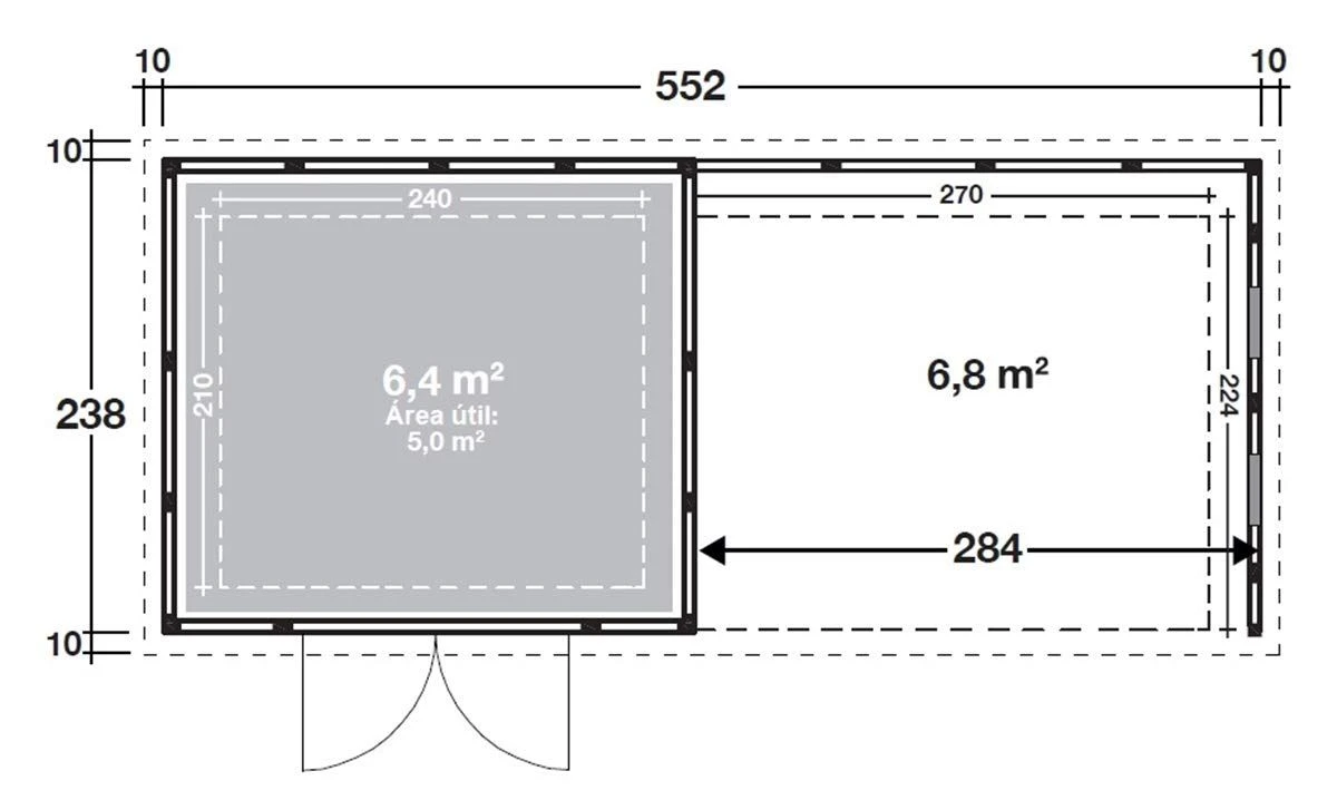 CASETA METALICA JARDIN NOVO HABITAT NH6 CON TERRAZA GRIS 5 CASETA METALICA JARDIN NOVO HABITAT NH6 CON TERRAZA GRIS - Imagen 3