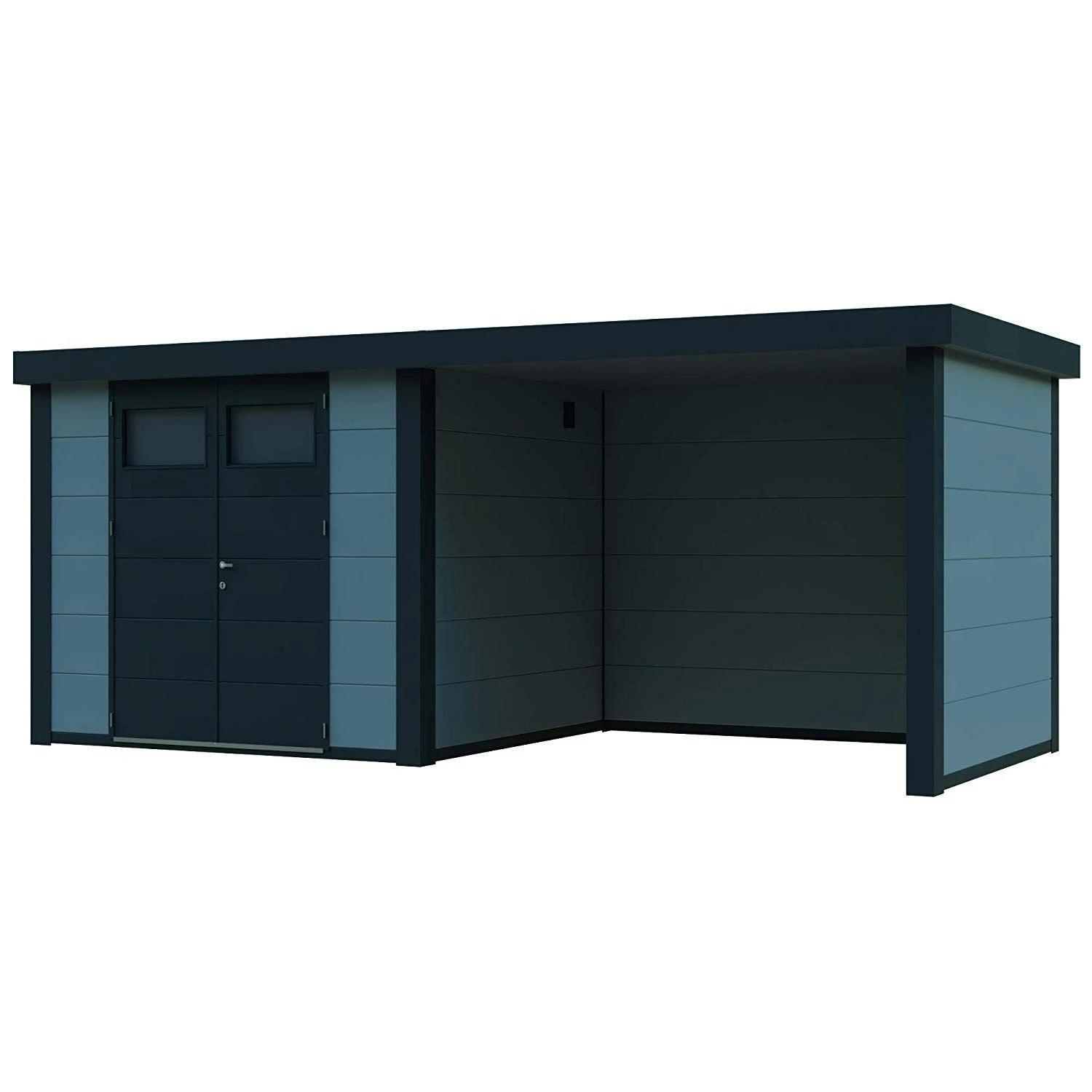 CASETA METALICA JARDIN NOVO HABITAT NH6 CON TERRAZA GRIS 3 CASETA METALICA JARDIN NOVO HABITAT NH6 CON TERRAZA GRIS