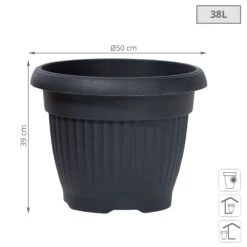 Prosperplast Maceta TERRA 38L 500x500x390 Antracita -Jardín Series Tienda 63c1f59669518875