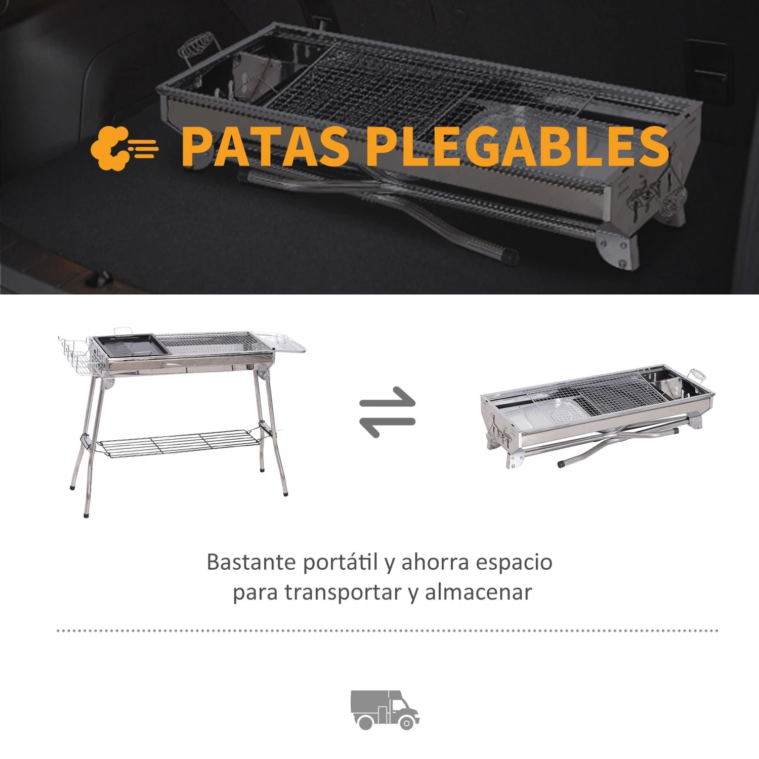 Barbacoa De Carbón Outsunny 846-028 7 Barbacoa De Carbón Outsunny 846-028 - Imagen 5