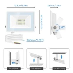 Aigostar Focos Led Exterior, 20W 6400K Led Focos Exterior, 1800LM IP65 -Jardín Series Tienda 651c3b47808fc846