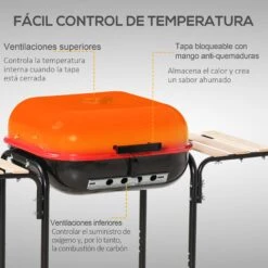 Barbacoa De Carbón Outsunny 846-043 -Jardín Series Tienda 6870053567c71178