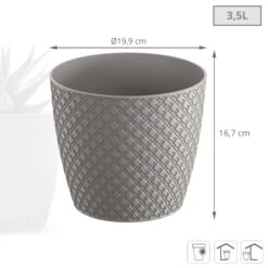 Prosperplast Maceta ORIENT 3,5L 189x189x167 Gris Piedra -Jardín Series Tienda 6cabc5841a732252