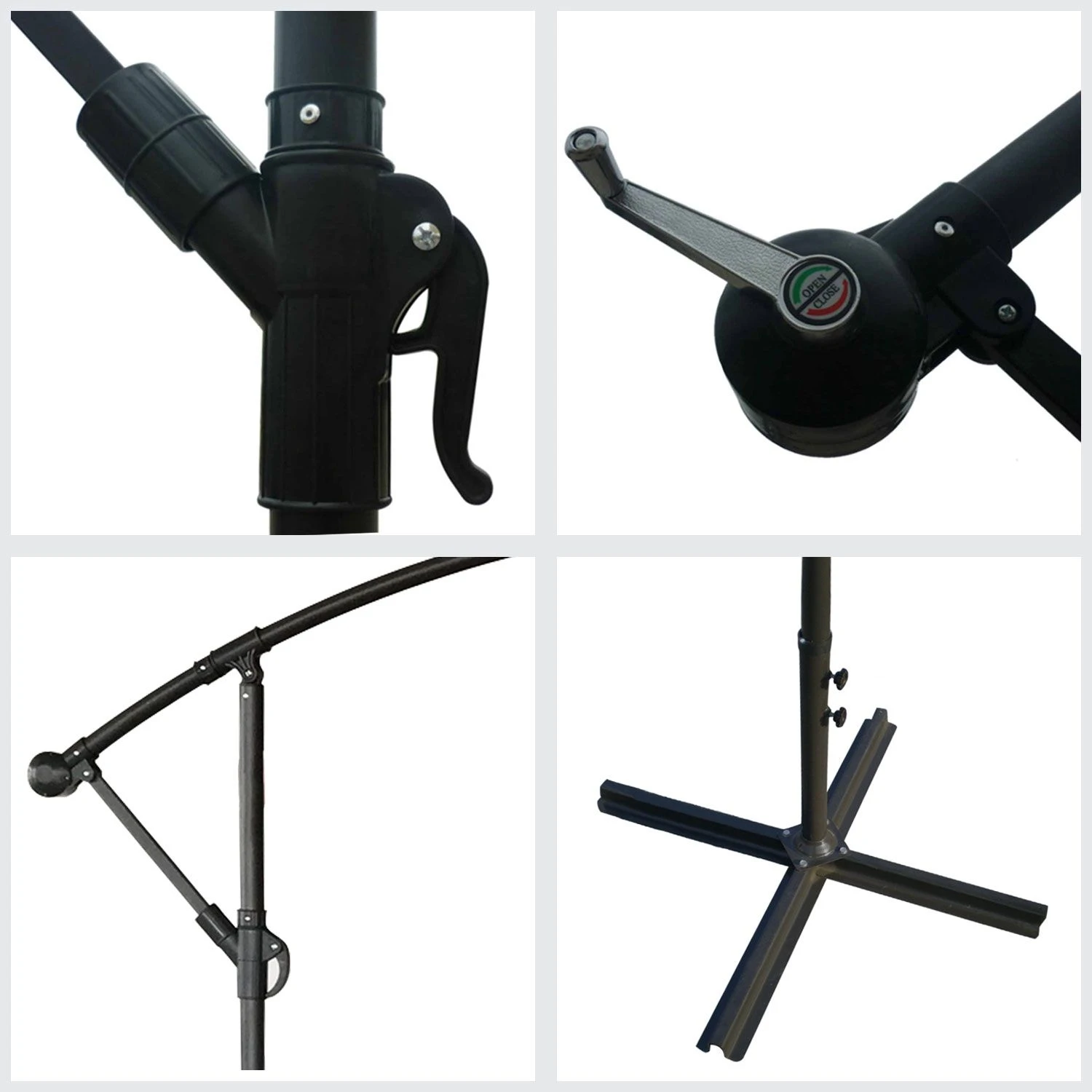 Sombrilla Excéntrica Oahu Redondo 3,50m De Diámetro Color Gris 5 Sombrilla Excéntrica Oahu Redondo 3,50m De Diámetro Color Gris - Imagen 3