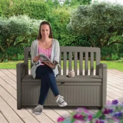 Banco Y Baúl Marrón 227 L -Jardín Series Tienda 7290106934207 29c bi