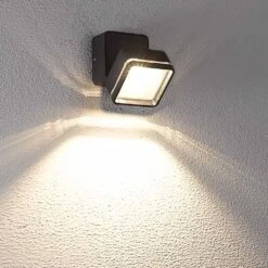 Aplique LED De Exterior Rades Cuadrado Negro Con Posición Abatible IP54 Wonderlamp -Jardín Series Tienda 73d6e8a11d42a667