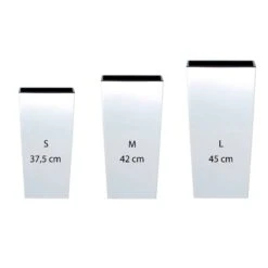 WellHome Pack 3 Macetas Altas Urbi Square Blanco 11,4/16,3/19 L