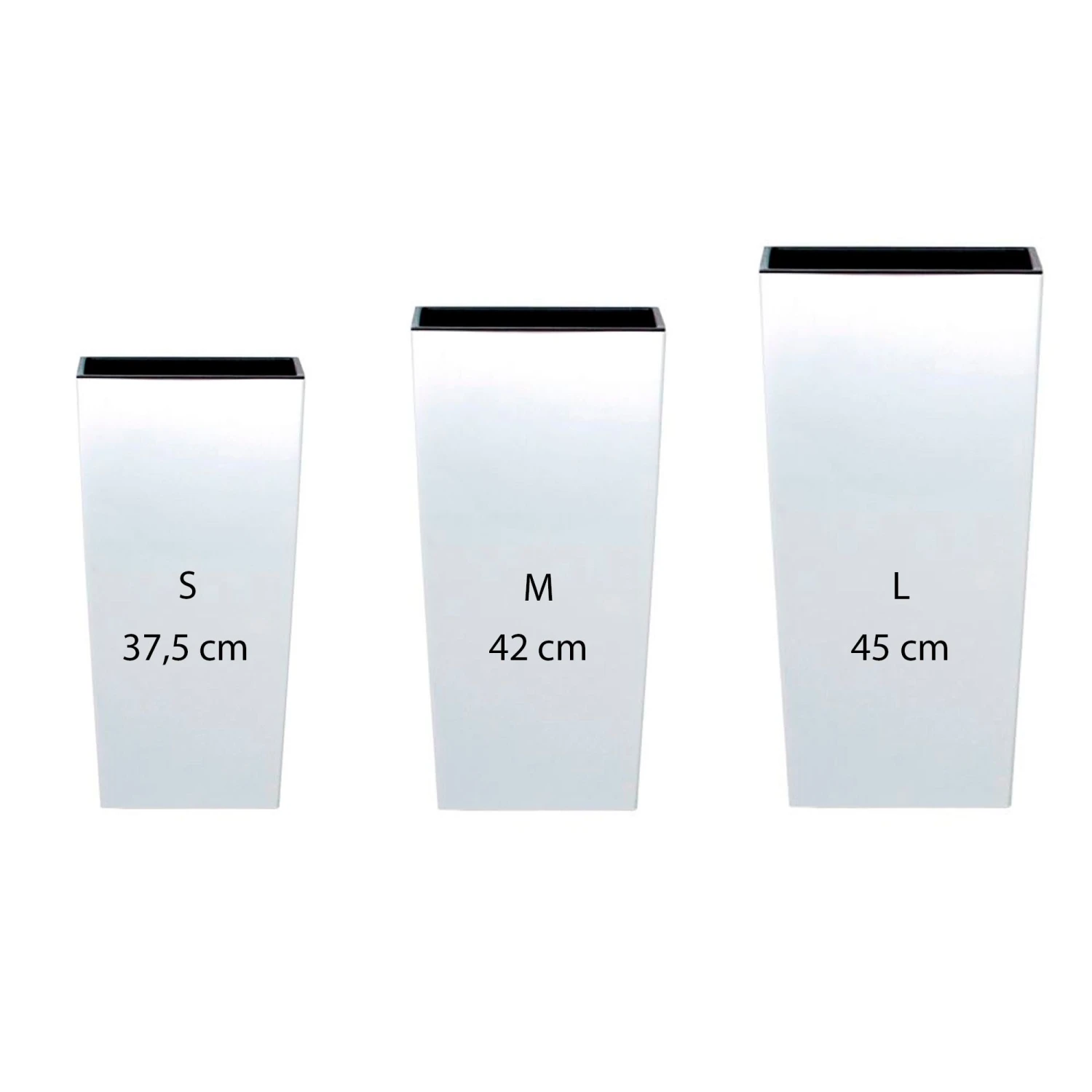 WellHome Pack 3 Macetas Altas Urbi Square Blanco 11,4/16,3/19 L 3 WellHome Pack 3 Macetas Altas Urbi Square Blanco 11,4/16,3/19 L