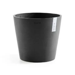 Ecopots Maceta Redonda Amsterdam 25 Gris Oscuro - ø 25,4 X H. 24,5 Cm - 9,7 L