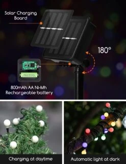 Aigostar Guirnaldas Luces Exterior Solar, 12m De RGB, 8 Modos, IP65 -Jardín Series Tienda 7e492d03f7ab8baf