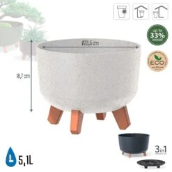 Prosperplast Macetero Blanco Roto GRACIA 23,5 X23,5 X18,7 Cm 5,1 L -Jardín Series Tienda 83daa5ac242d3099