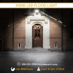 30W Foco LED Con Sensor Movimiento, 2700LM, IP65, 4000K, Aigostar -Jardín Series Tienda 86844b596e806034