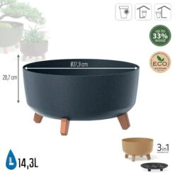 Prosperplast Macetero Antracita GRACIA 38 X38 X19,5 Cm 14,3 L -Jardín Series Tienda 923b63d3cbdbf002