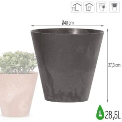 Prosperplast Maceta TUBUS BETON EFFECT 28,5L 400x400x373 Antracita -Jardín Series Tienda a1ea9f51ec9e4cd7