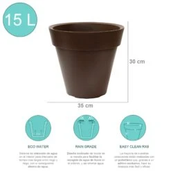 WellHome Macetero Polietileno Por Rotomoldeo Bronce 35x30 Cm -Jardín Series Tienda a64352977786c3d4