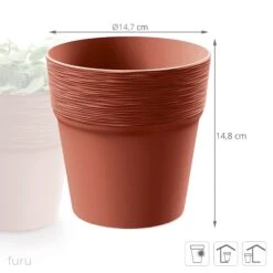 Prosperplast Maceta FURU 122x122x122 Cobre -Jardín Series Tienda b05505076174d2f3