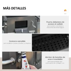 Barbacoa De Carbón Outsunny 846-013 -Jardín Series Tienda b15bd7dd8d950465