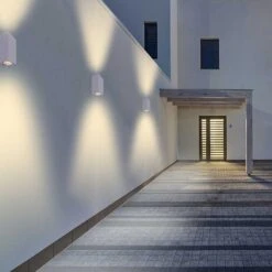 Aplique De Pared Exterior 2 Luces Classic Rectangular Blanco 2xGU10 IP44 Wonderlamp -Jardín Series Tienda b17367b8b1f43a88